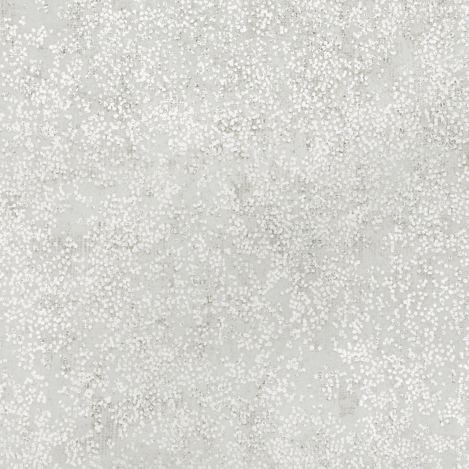 Pale greige wallpaper with dense white speckles and a softly clouded texture