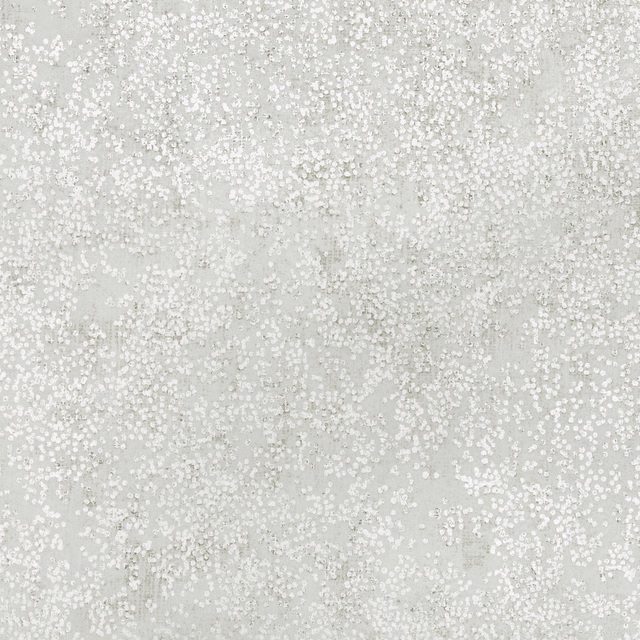 Pale greige wallpaper with dense white speckles and a softly clouded texture