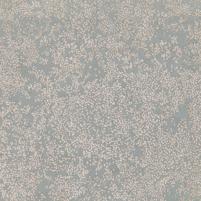 Muted silver-blue wallpaper with dense ivory flecks in a delicate organic scatter