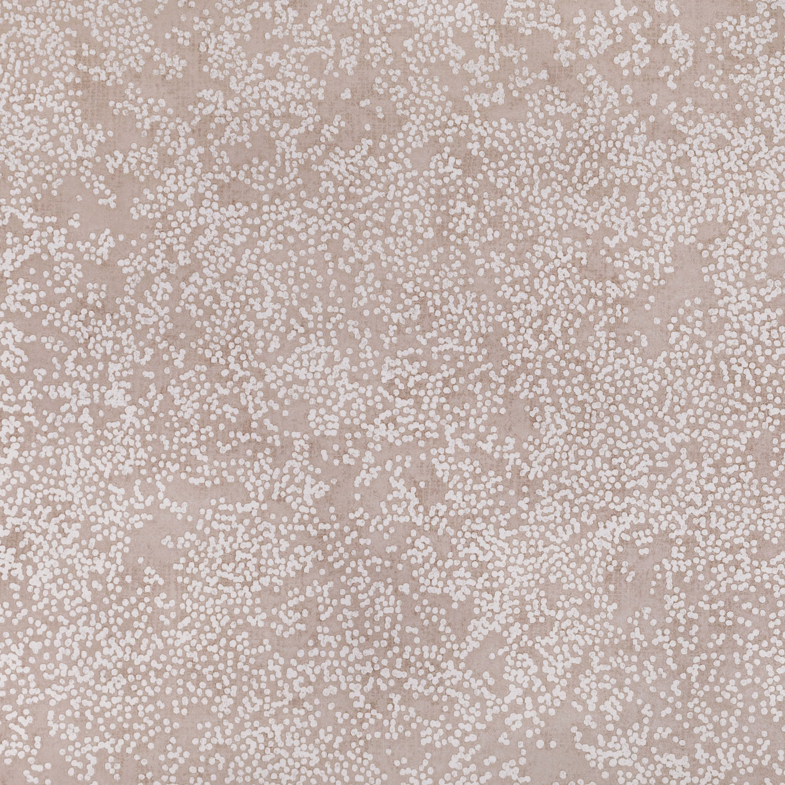 Dusty blush-taupe wallpaper with dense chalk-white, pebble-like scattered flecks