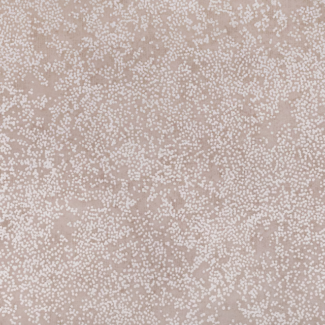 Dusty blush-taupe wallpaper with dense chalk-white, pebble-like scattered flecks