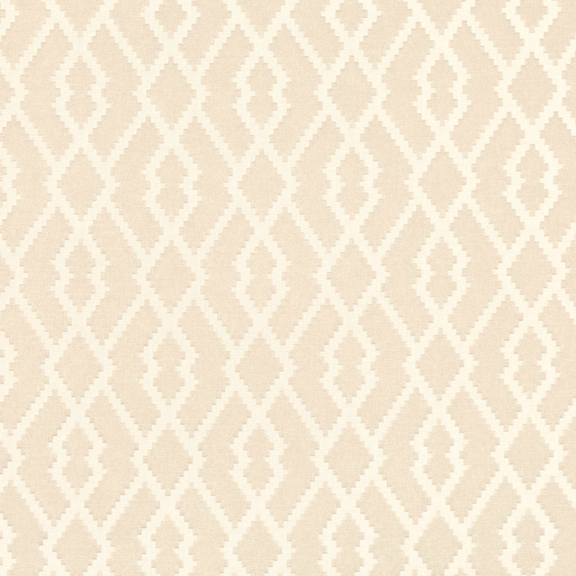 Pale soapstone beige textile with repeating ivory stepped diamond motifs