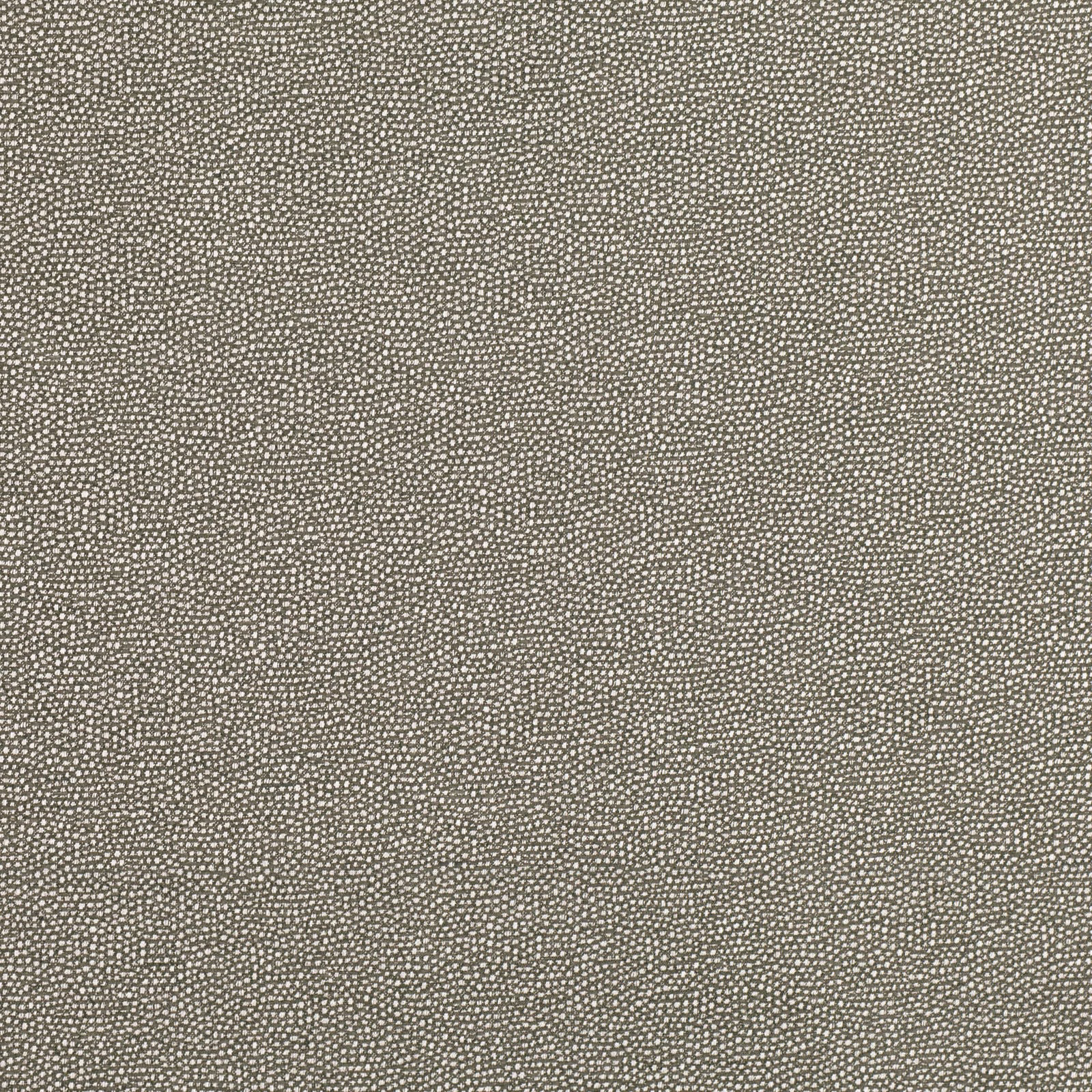 Taupe-grey woven fabric with dense ivory pebble-like flecks