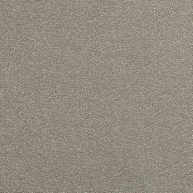 Taupe-grey woven fabric with dense ivory pebble-like flecks