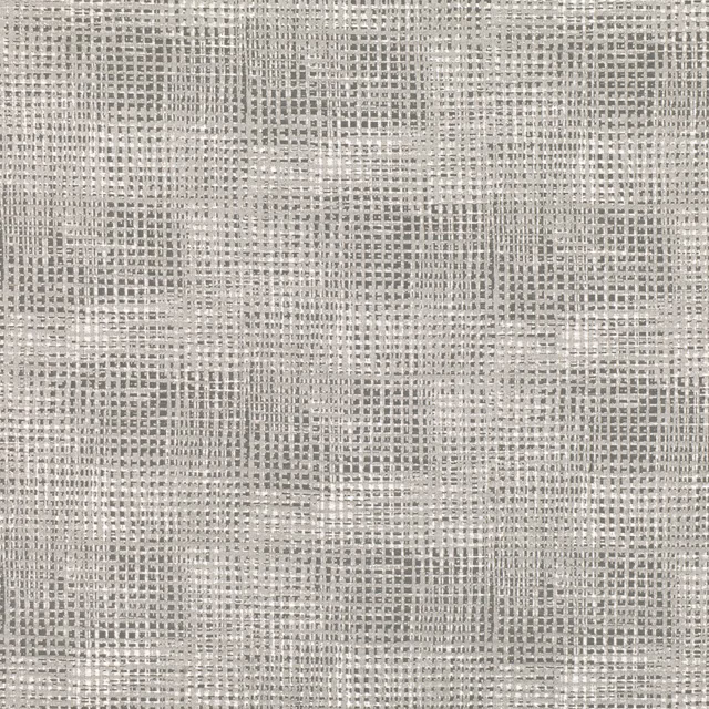 Chinchilla grey woven textile with irregular charcoal and ivory grid texture