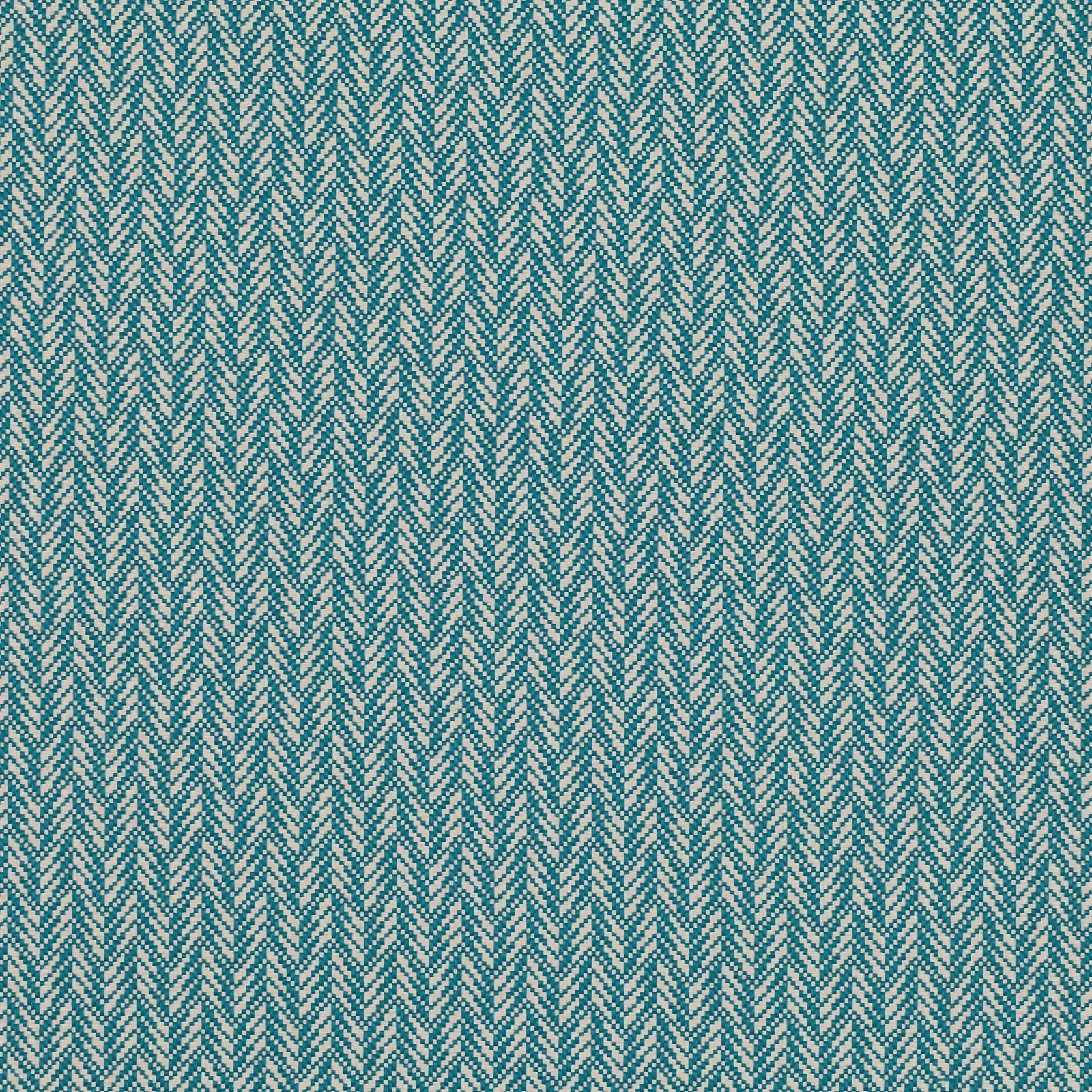 Peacock teal fabric with fine ivory vertical chevron weave and tactile texture