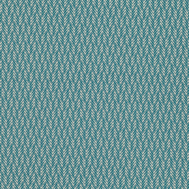Peacock teal fabric with fine ivory vertical chevron weave and tactile texture