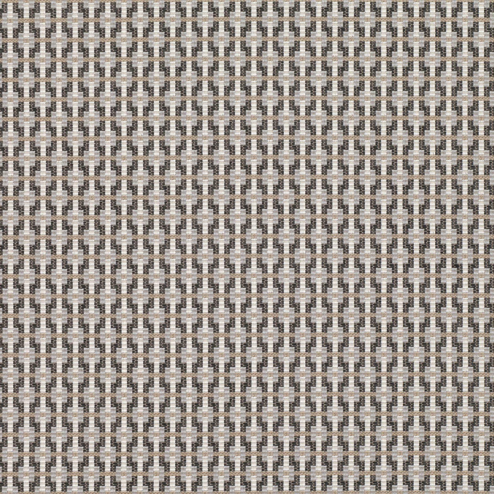 Charcoal, taupe and ivory fabric with a small geometric woven repeat