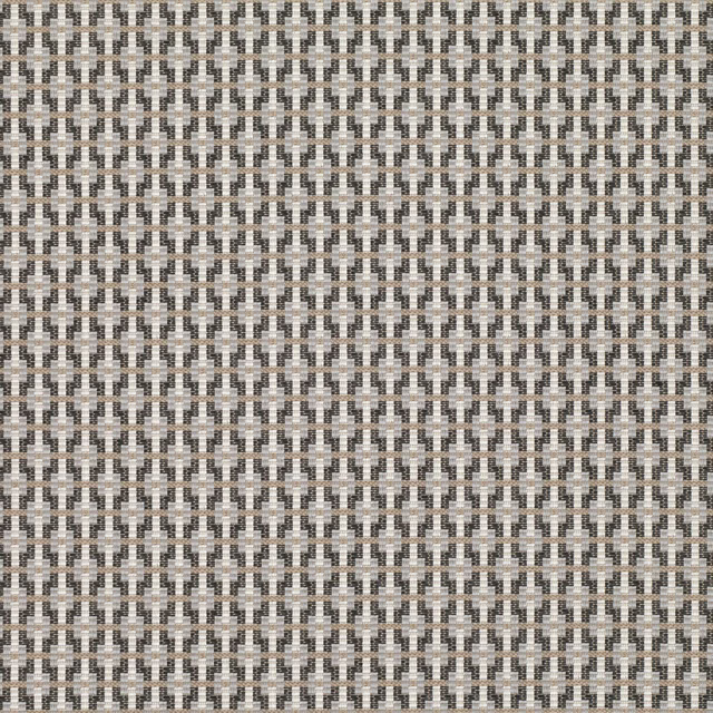 Charcoal, taupe and ivory fabric with a small geometric woven repeat