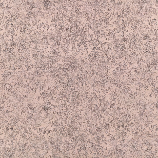 Dusty blush-pink fabric with fine charcoal-grey stippled, cloud-like marks