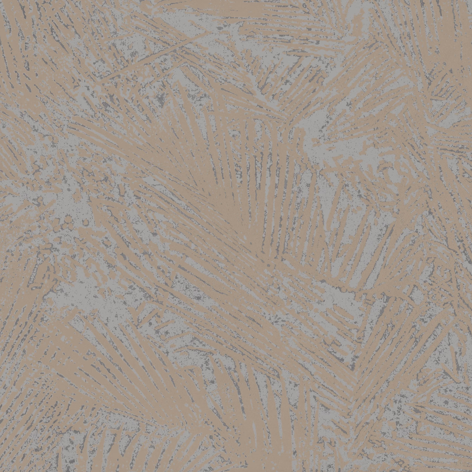 Warm sandy beige wallpaper with pale blue-grey branching areca marks and mottled detail