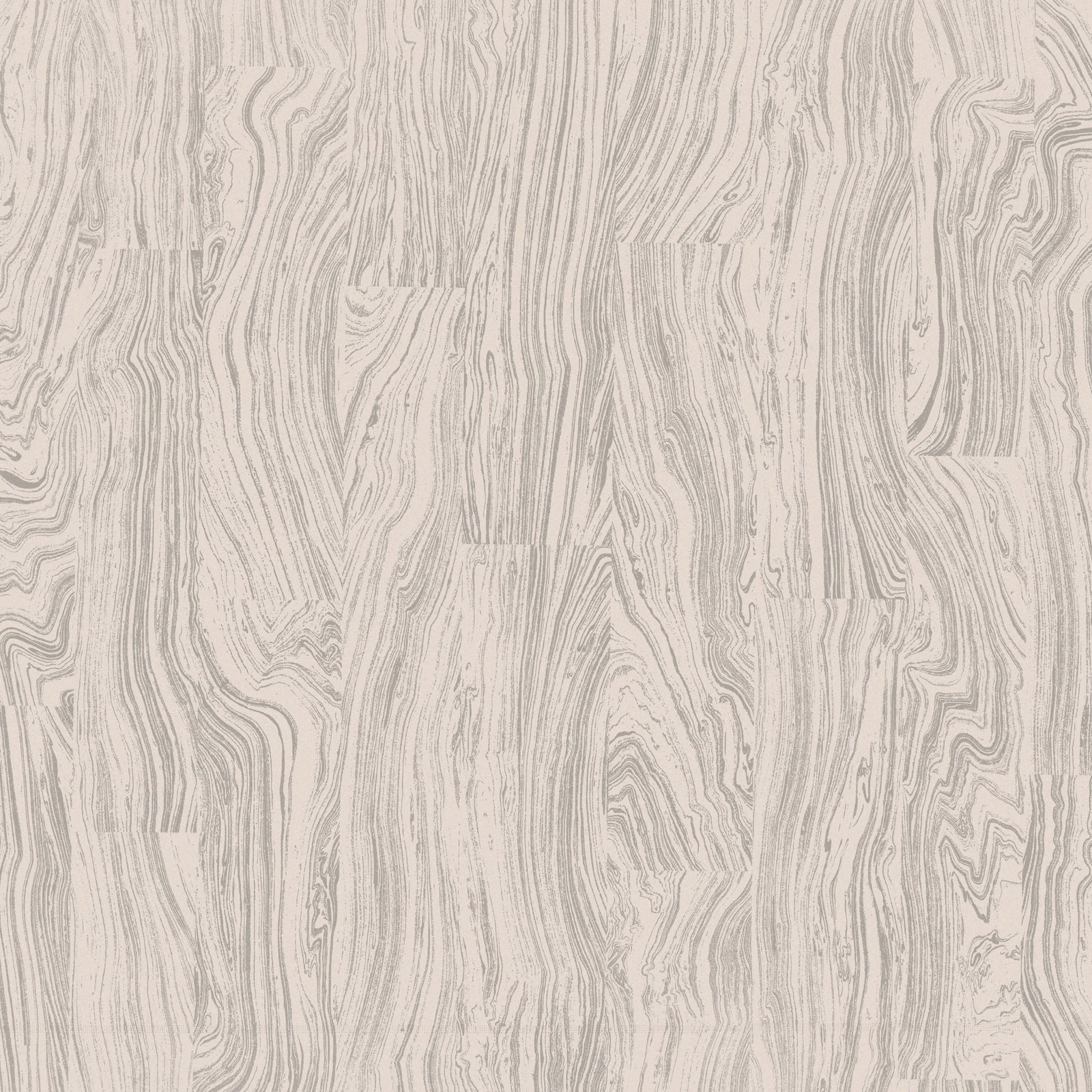 Pale greige wallpaper with flowing grey woodgrain lines and panel-like tonal shifts