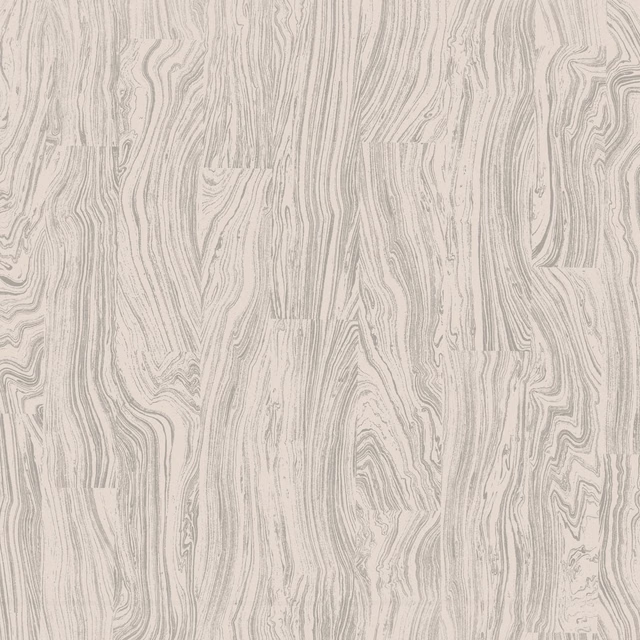 Pale greige wallpaper with flowing grey woodgrain lines and panel-like tonal shifts