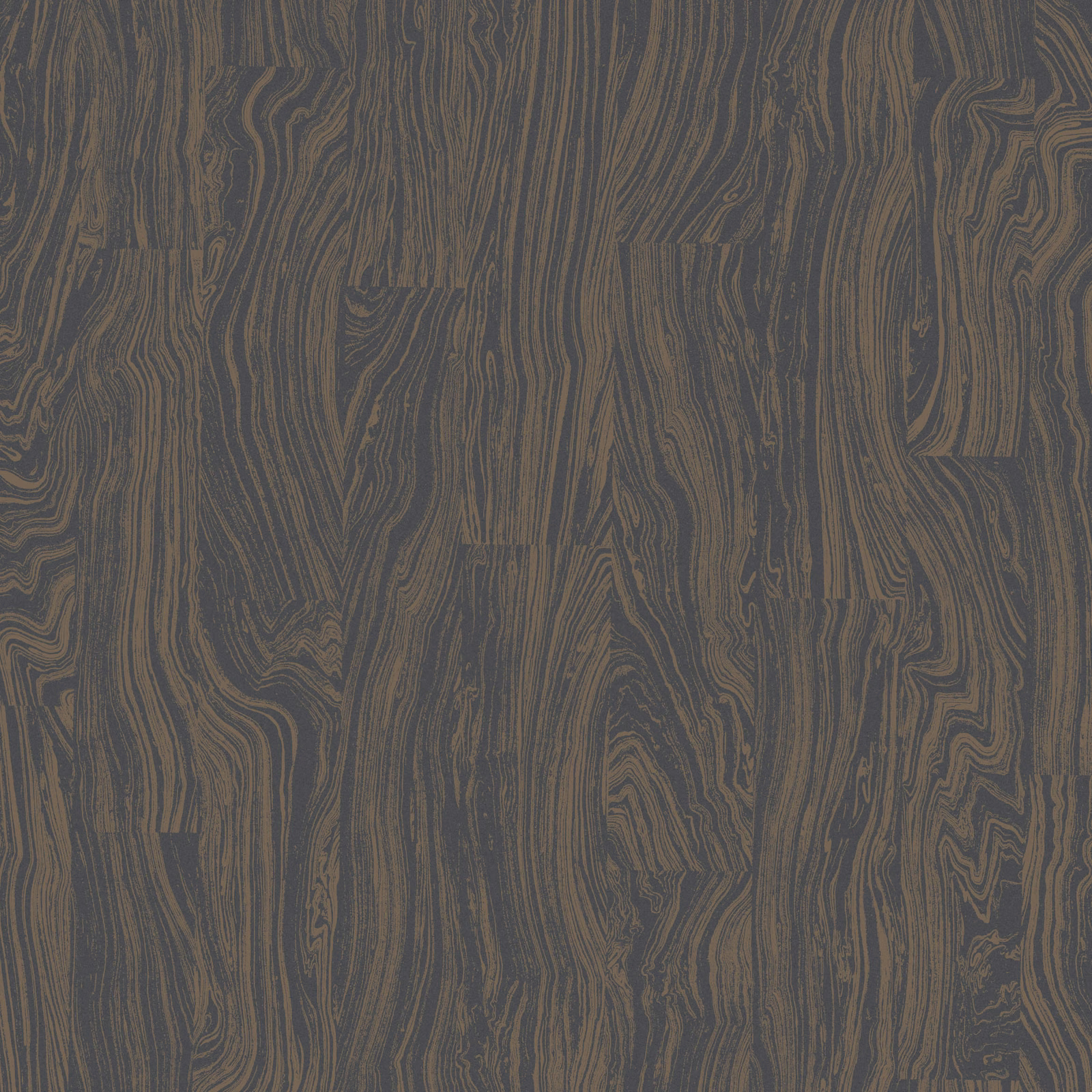 Dark charcoal wallpaper with sinuous bronze-grey grain lines and subtle block-like panels