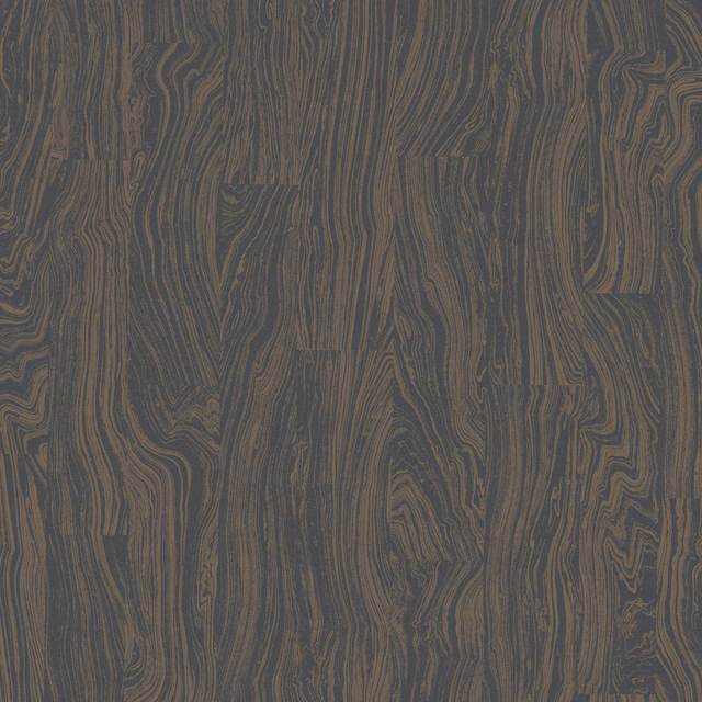Dark charcoal wallpaper with sinuous bronze-grey grain lines and subtle block-like panels