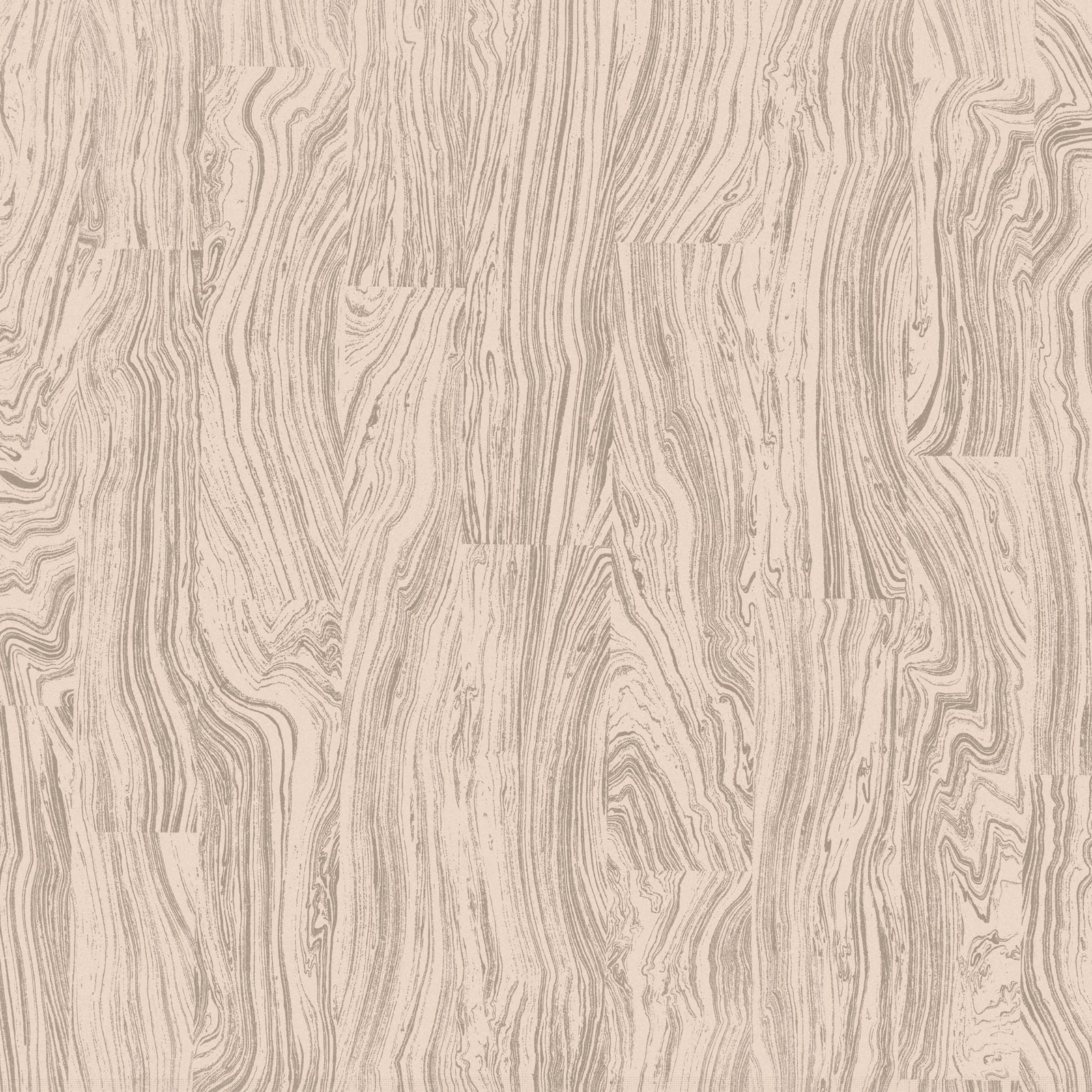 Pale blush wallpaper with fine taupe lines forming an irregular vertical woodgrain pattern