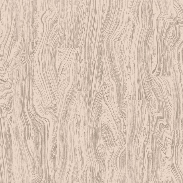 Pale blush wallpaper with fine taupe lines forming an irregular vertical woodgrain pattern