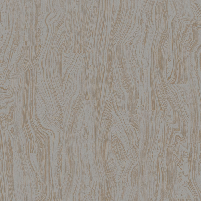 Pale blue-grey wallpaper with fine taupe swirling woodgrain-like lines