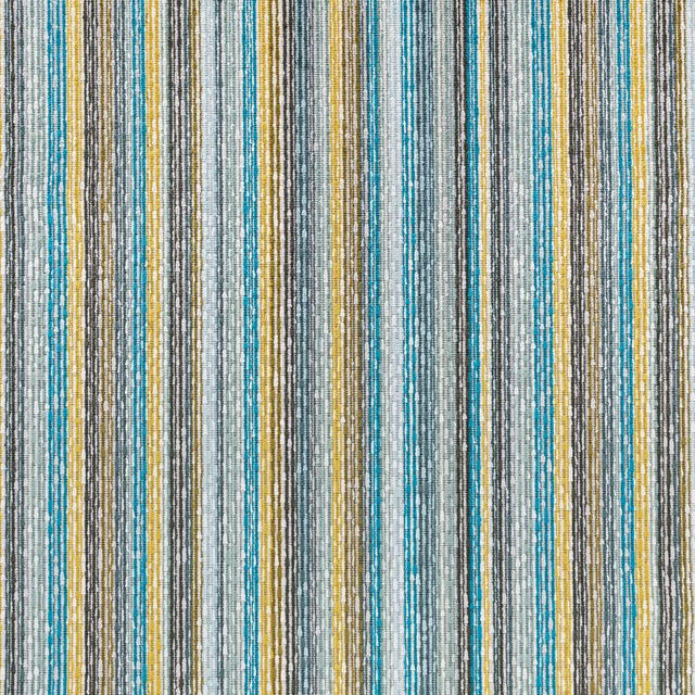 Olivine green and turquoise vertical striated weave with fine mustard and cream threads