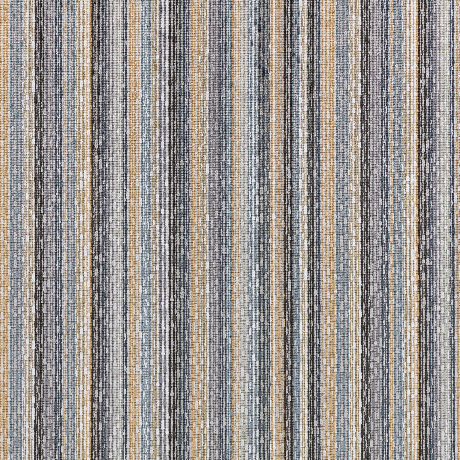 Blue-grey, taupe and cream vertical stripes with a softly slubbed woven texture