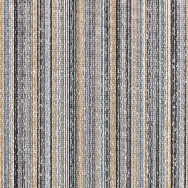 Blue-grey, taupe and cream vertical stripes with a softly slubbed woven texture