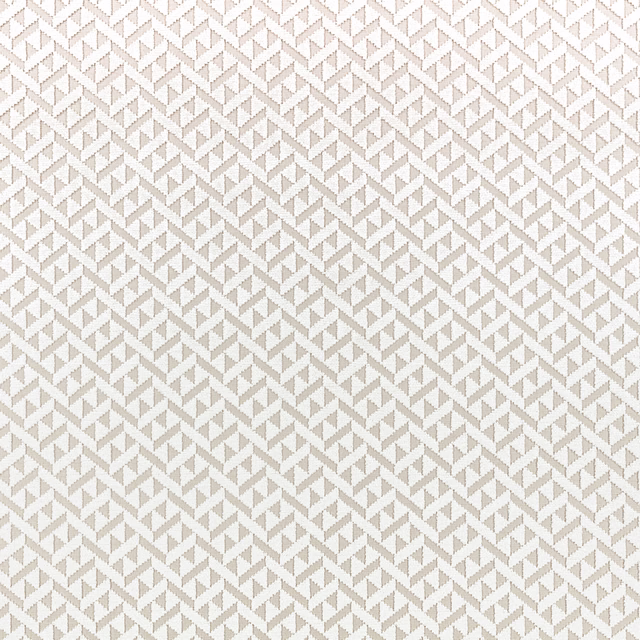 Ivory textile with small repeating pale taupe chevrons and triangular geometric marks
