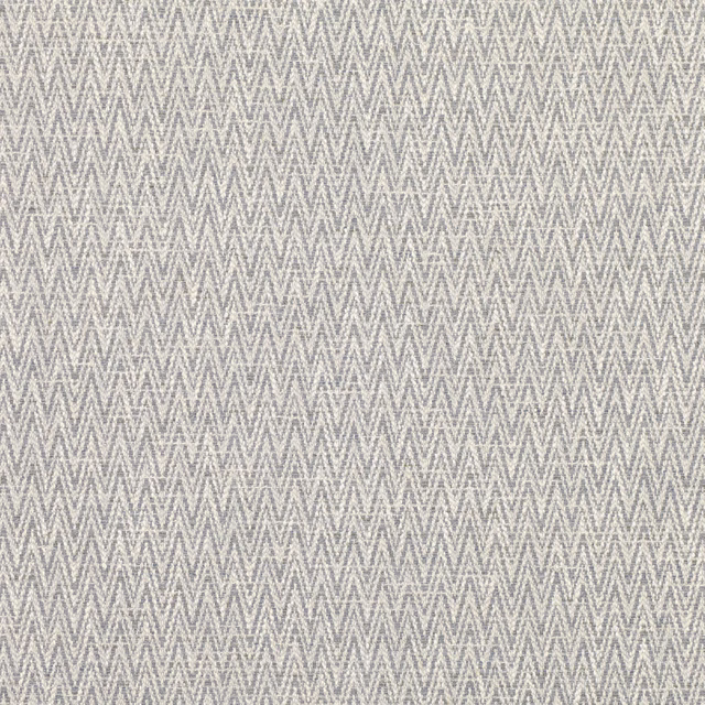 Cool grey and ivory woven swatch with a fine repeating chevron pattern