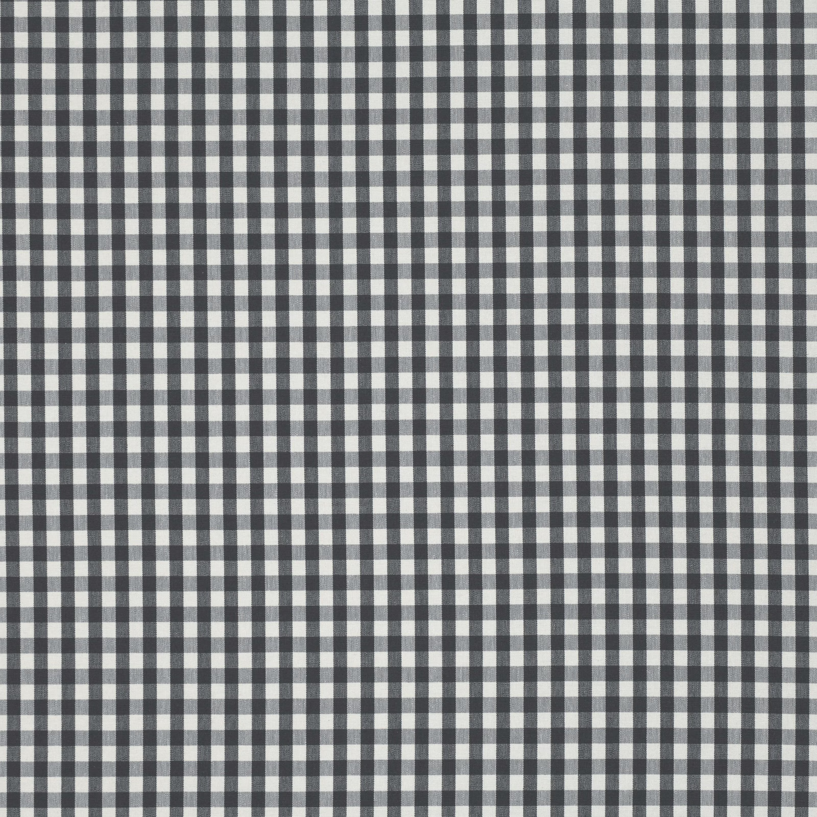 Charcoal and ivory small-check fabric with a crisp, closely woven surface