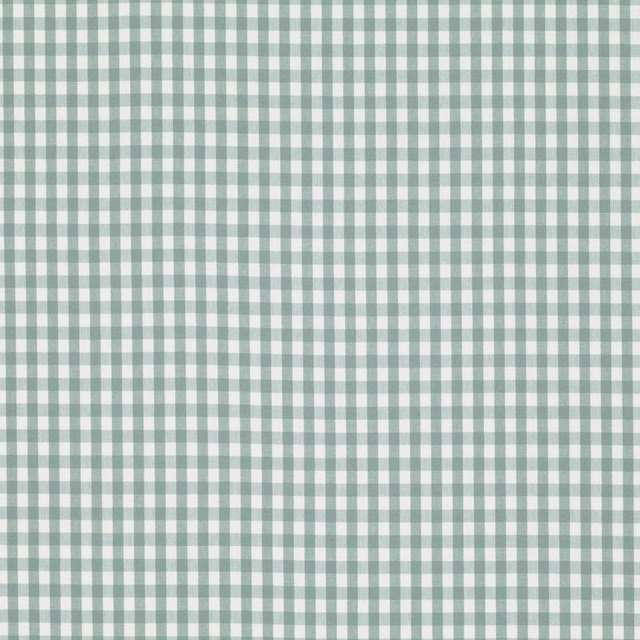 Fine muted French-blue and white gingham check fabric with a softly even surface