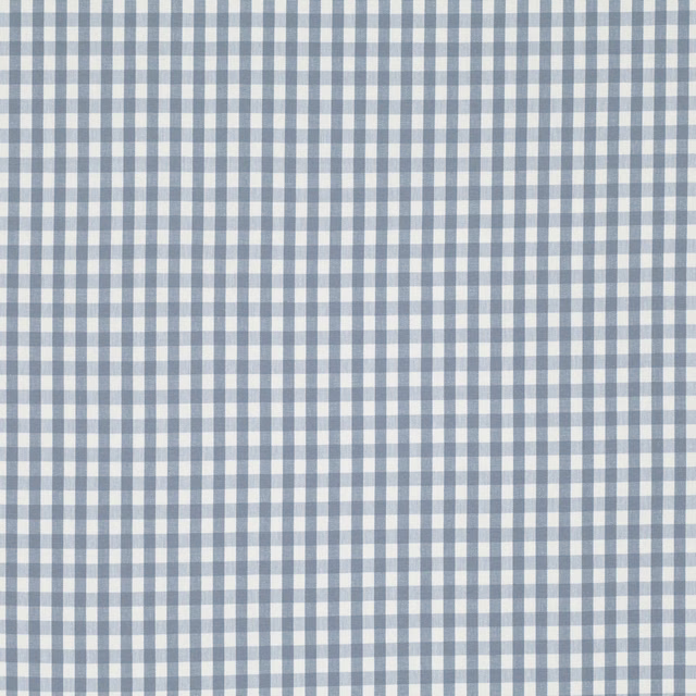 Cool harbour-grey and soft white small-check textile with a fine, even weave