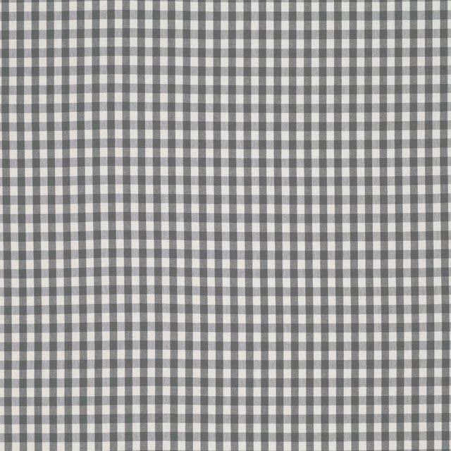 Cool grey and ivory small-check fabric with a softly textured woven surface