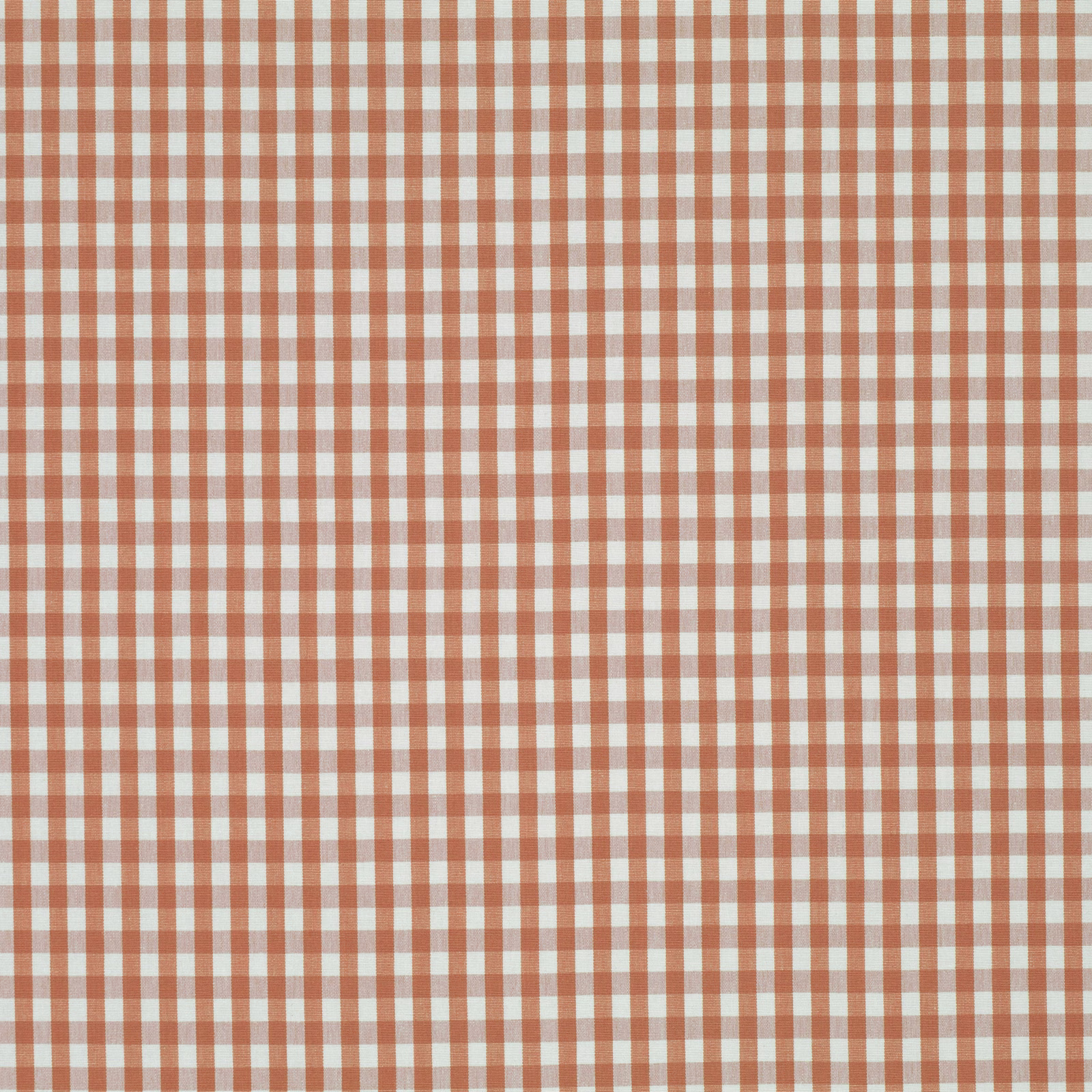 Warm terracotta and cream small-check weave with a softly textured surface