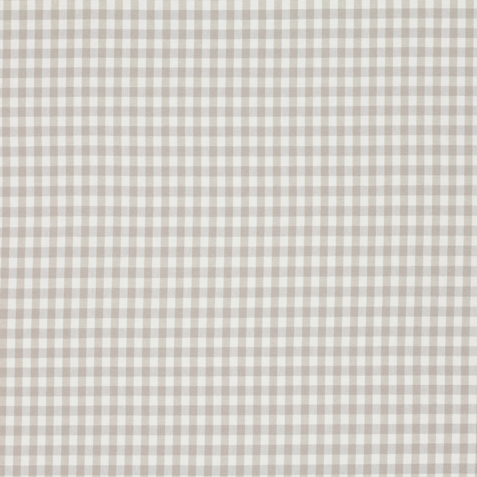 Soft mushroom taupe and cream woven gingham check with a finely textured surface