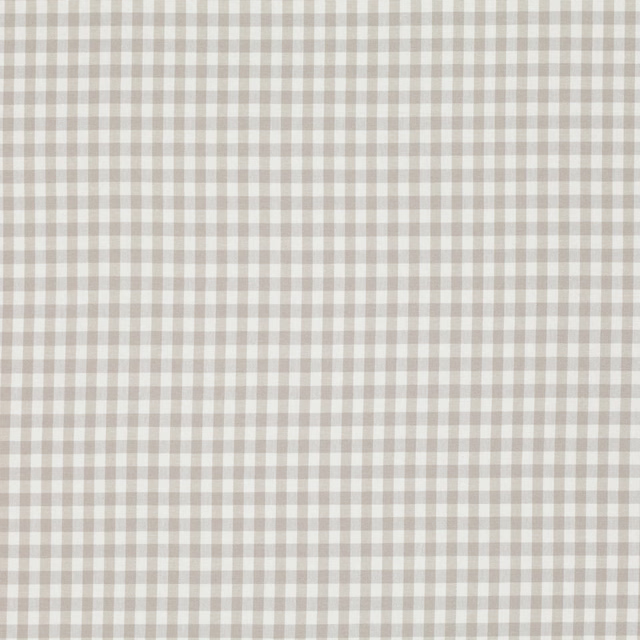 Soft mushroom taupe and cream woven gingham check with a finely textured surface