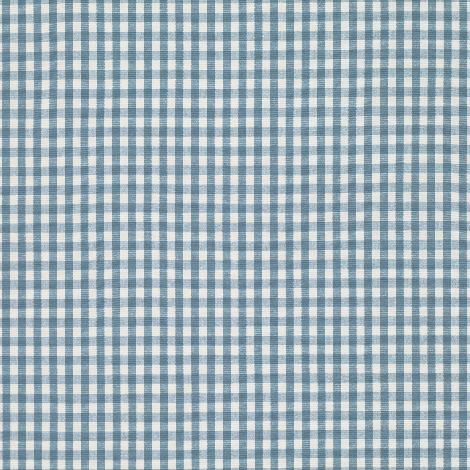 Muted Oxford blue and white small-check fabric with a lightly textured surface