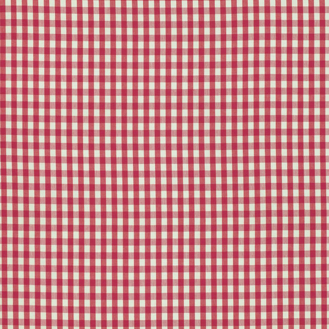 Small muted red and cream check with a softly textured woven surface