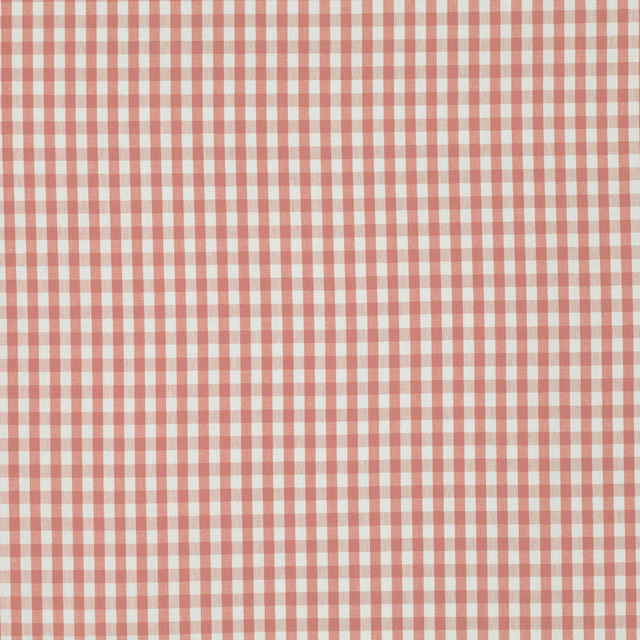 Small dusty coral and cream gingham check with a softly woven surface