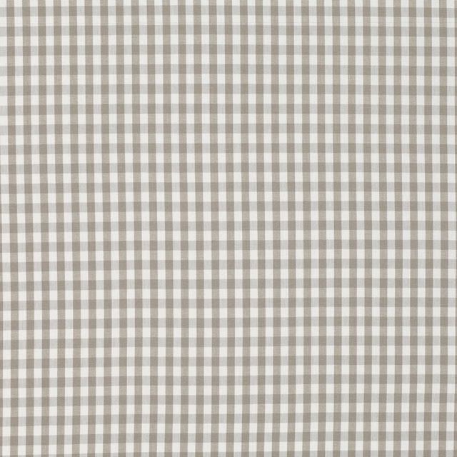 Small cream and warm taupe gingham checks in a close woven textile