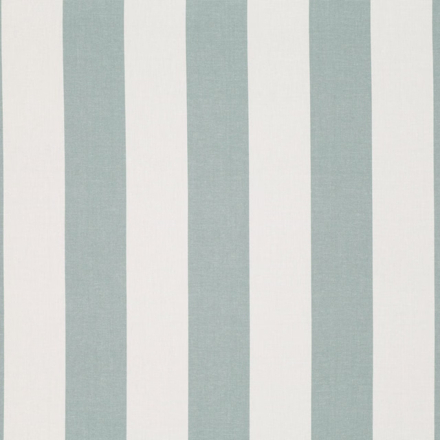 Muted French blue and ivory vertical stripes with a fine woven texture