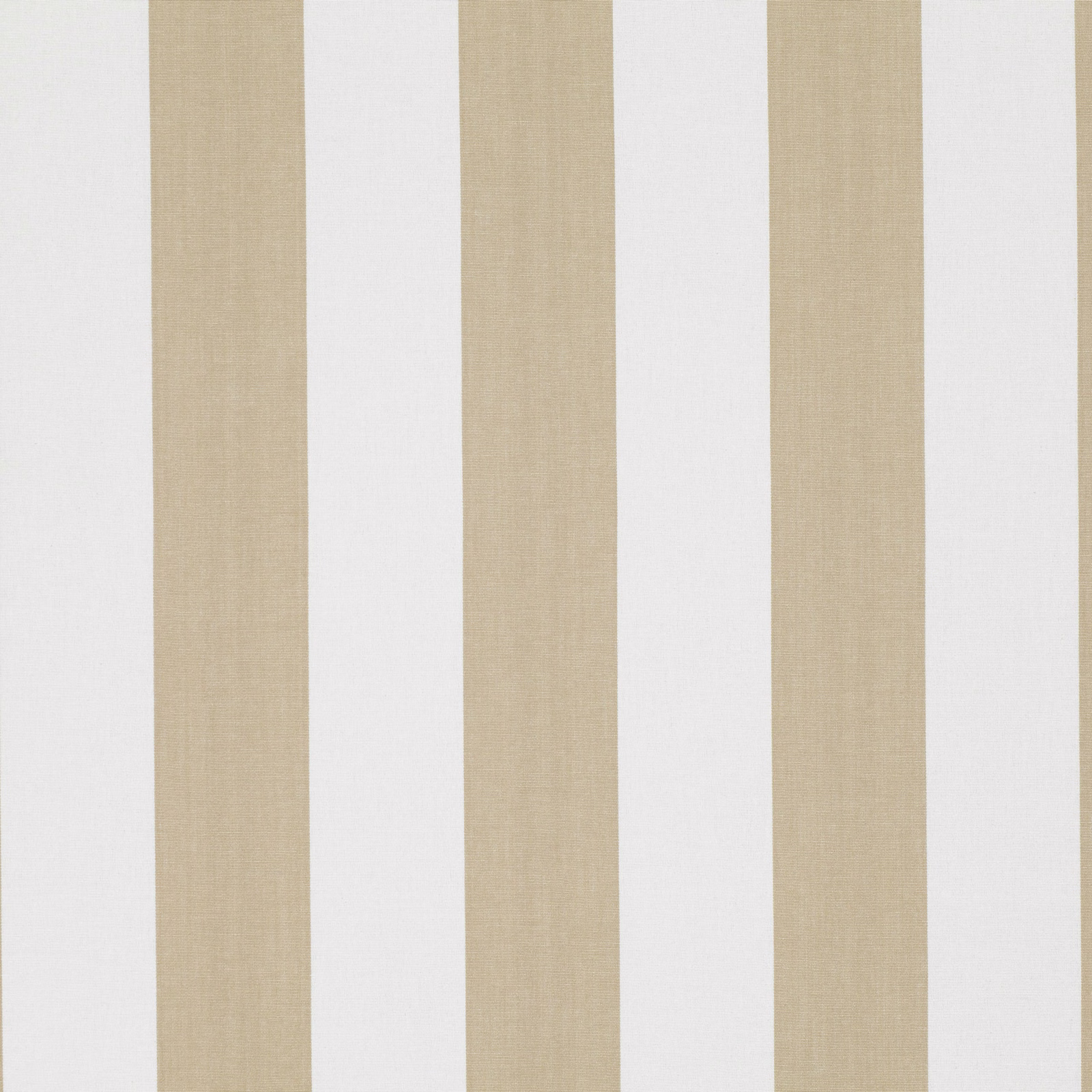 Warm putty and white vertical stripes on a subtly textured woven fabric