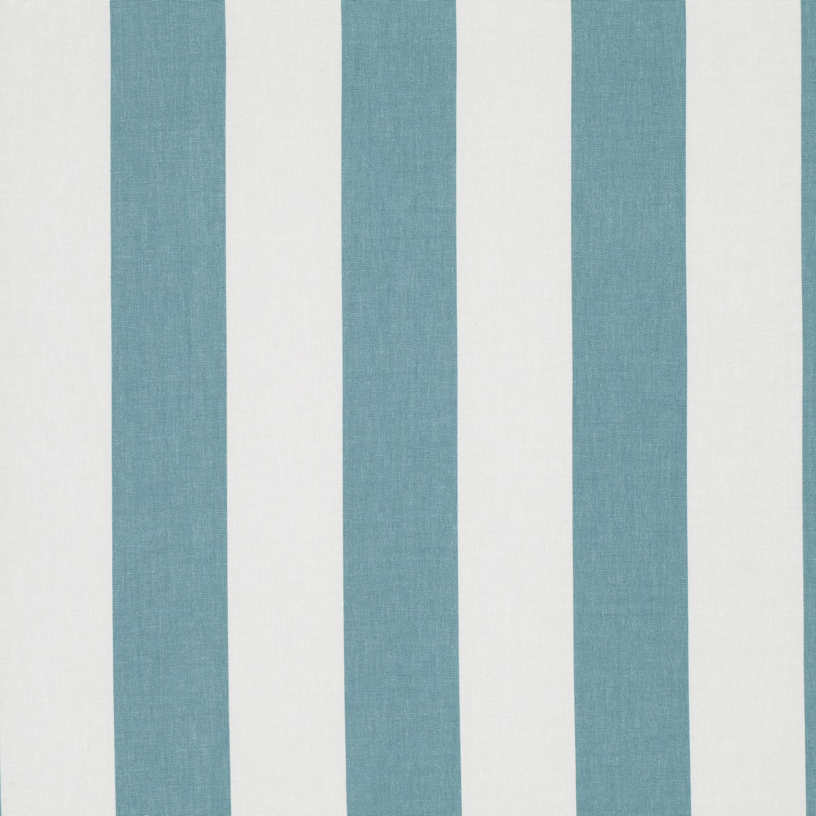 Muted robin egg blue and ivory fabric with broad vertical woven stripes