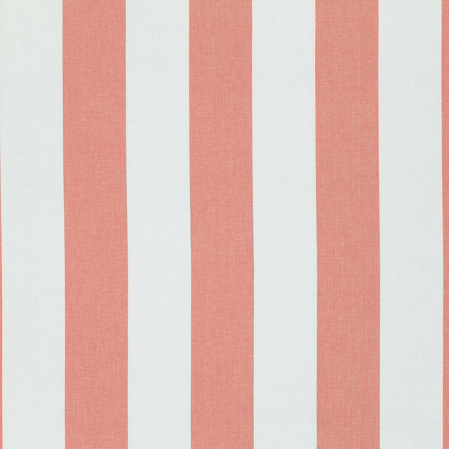 Muted coral-pink and ivory vertical stripes with a fine woven texture