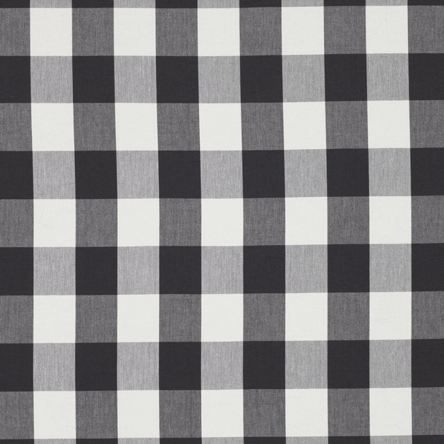Charcoal, grey and soft-white oversized check with a subtly grained woven texture