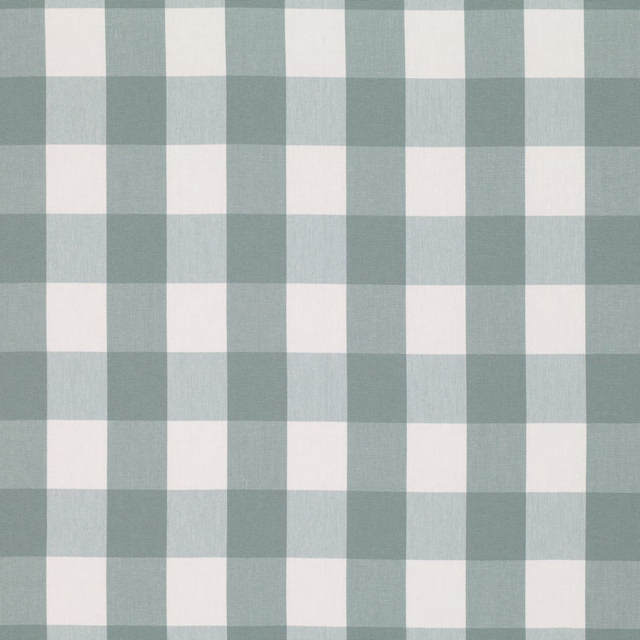 Pale French blue and ivory gingham check with a softly textured woven surface