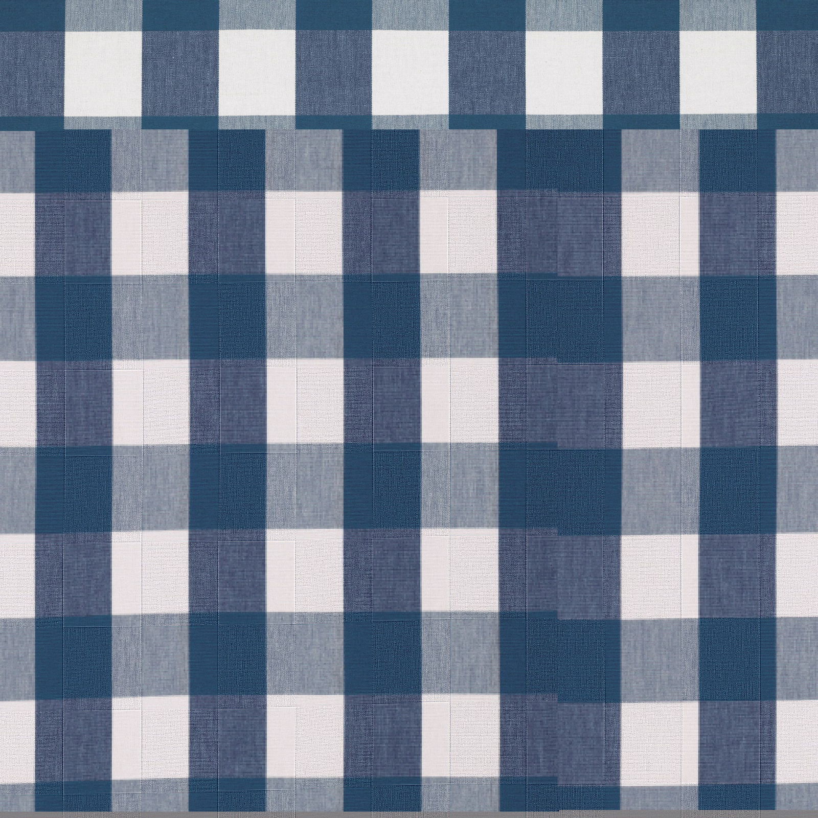 Cool indigo, blue-grey and ivory oversized checks with a fine woven texture
