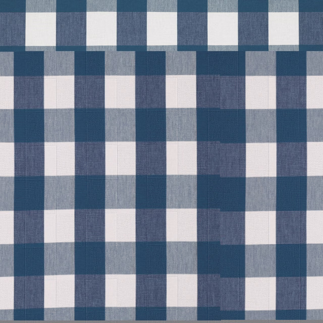 Cool indigo, blue-grey and ivory oversized checks with a fine woven texture