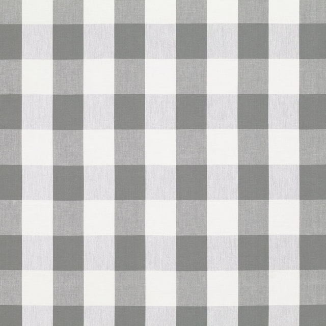 Cool grey and ivory medium-scale check with a subtly textured woven surface