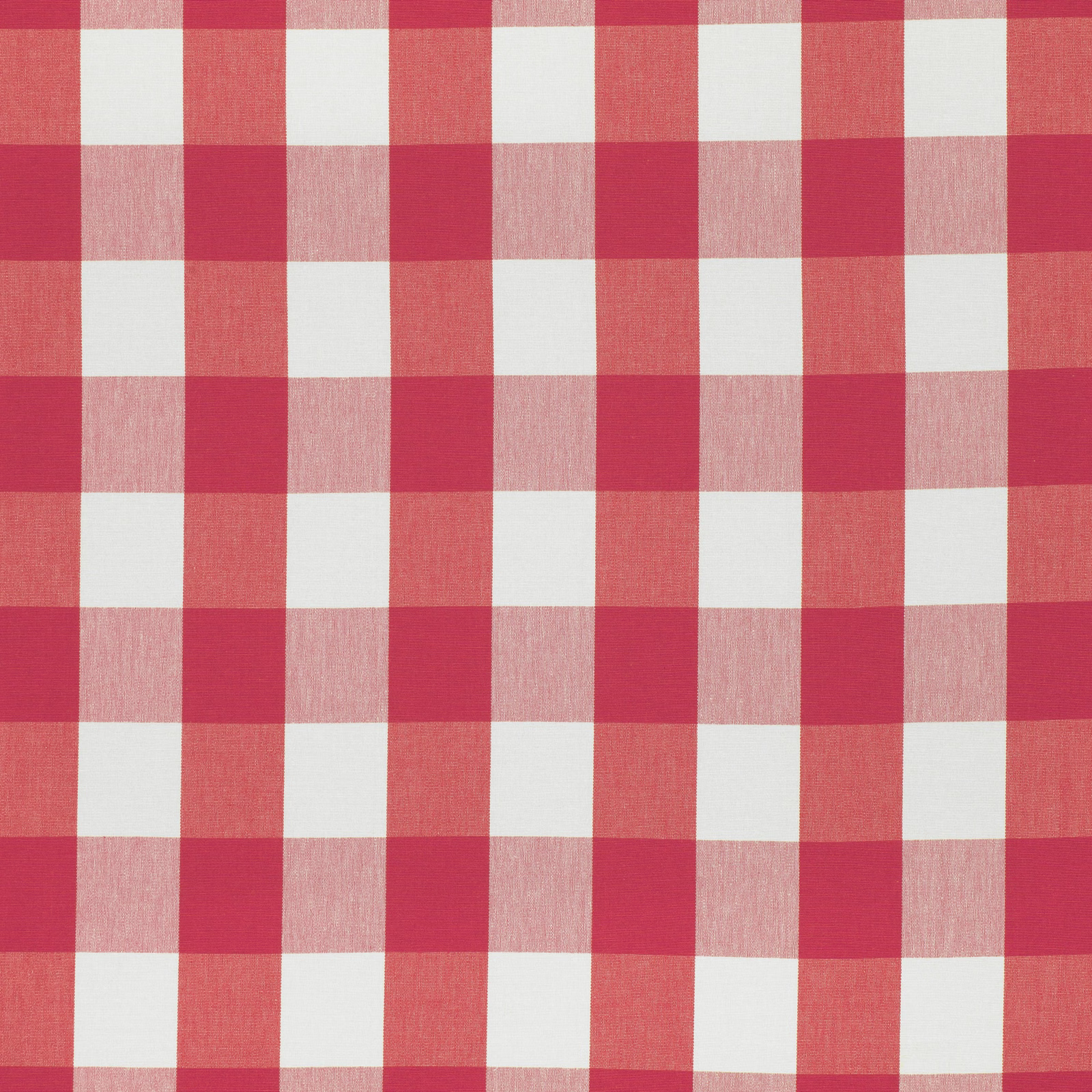 Warm red, dusty rose and cream woven gingham check with visible texture