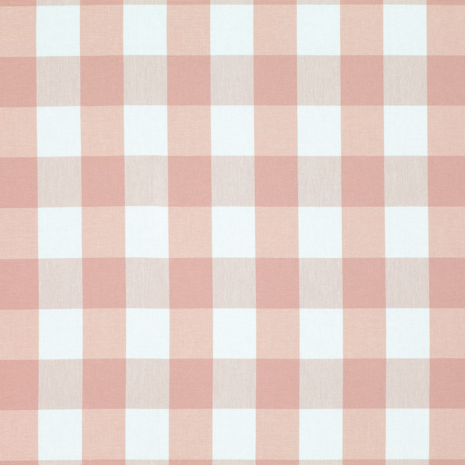 Large rose pink and ivory gingham check with a softly textured woven surface