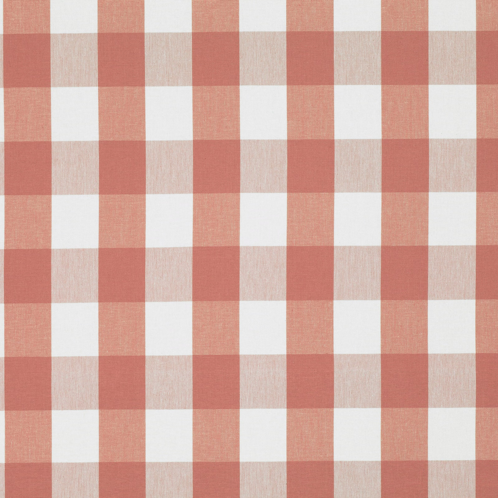Muted coral and blush gingham checks with a softly visible woven texture